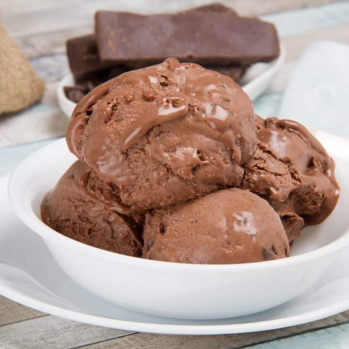 Super Creamy Keto Chocolate Ice Cream - No Churn & Churn Versions