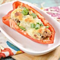 Keto Stuffed Peppers With Ground Sausage And Cheese