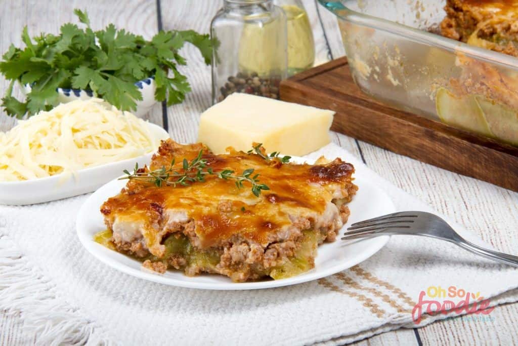 zucchini lasagna with bechamel sauce 