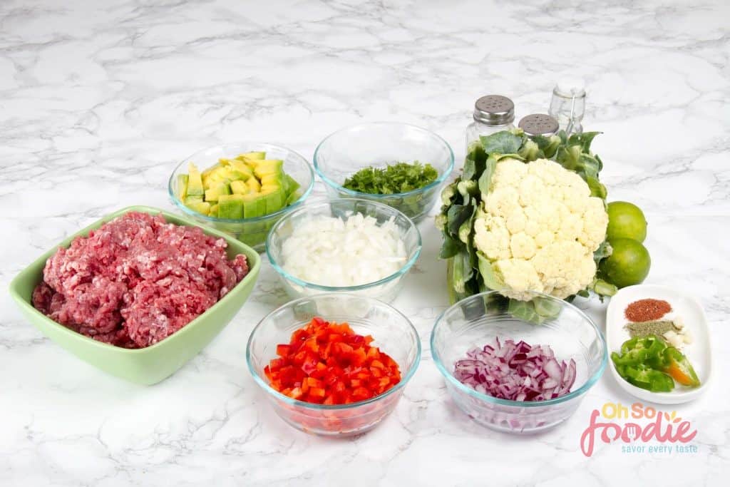 ingredients for low carb taco salad
