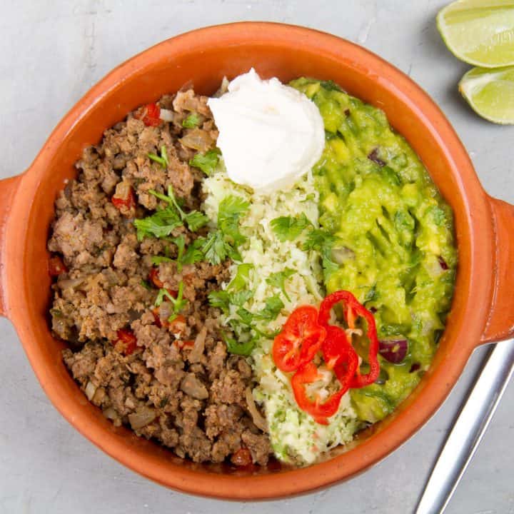 Low Carb Taco Salad  - Easy Ground Beef Recipe