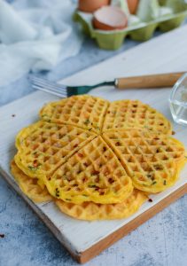2 Ingredient Keto Egg And Cheese Chaffles - Oh So Foodie
