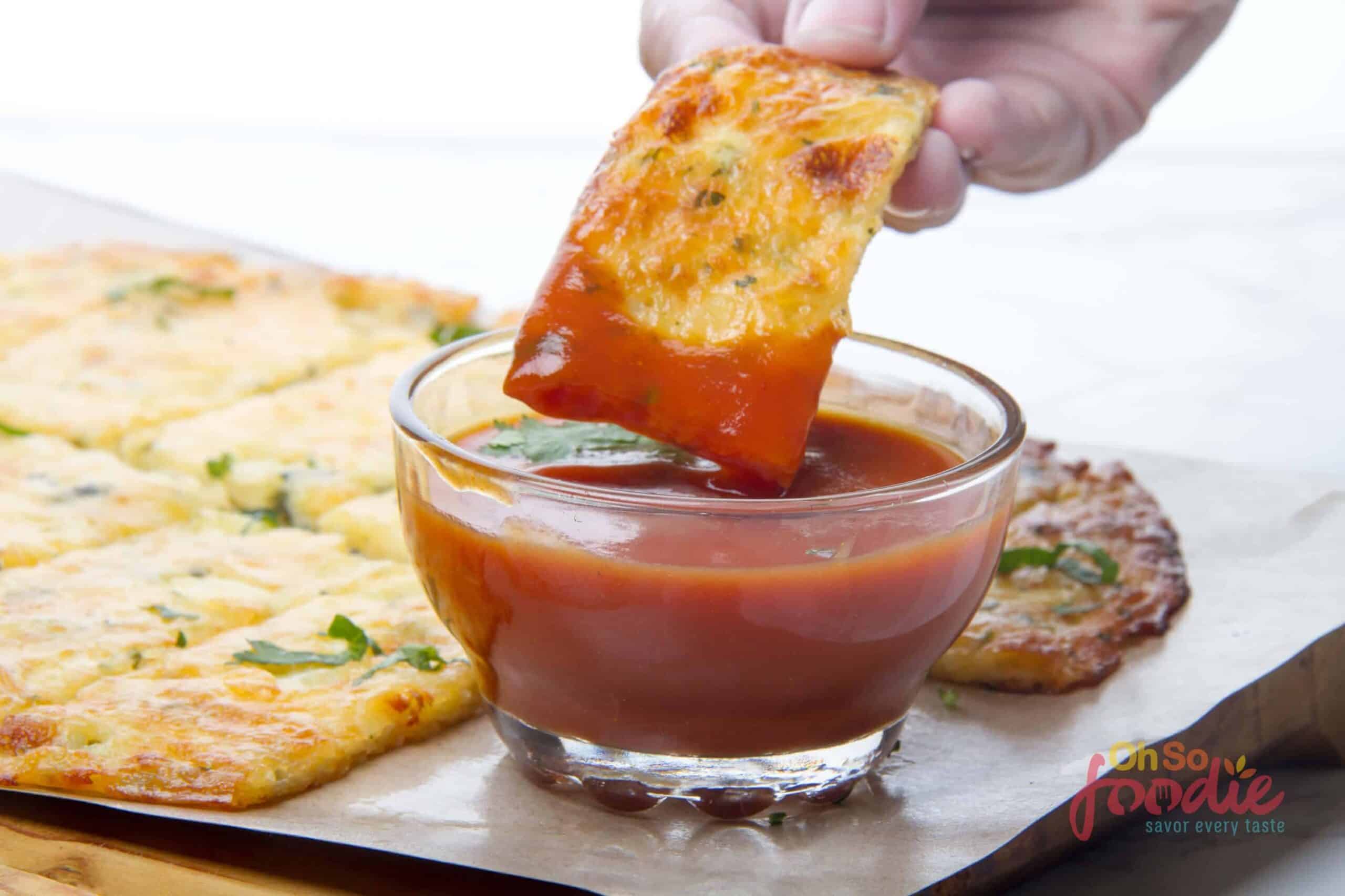 Keto Cheesy Garlic Breadsticks (4 Ingredients, Easy & Low Carb) Oh So