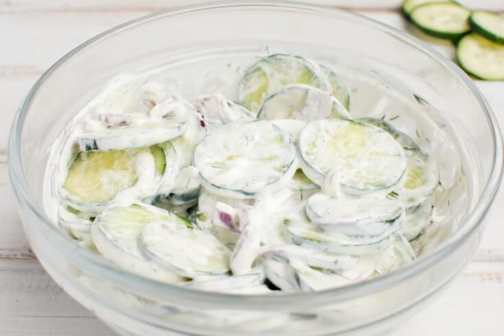 Keto Cucumber Salad With Sour Cream (Just 6 Ingredients!) - Oh So Foodie