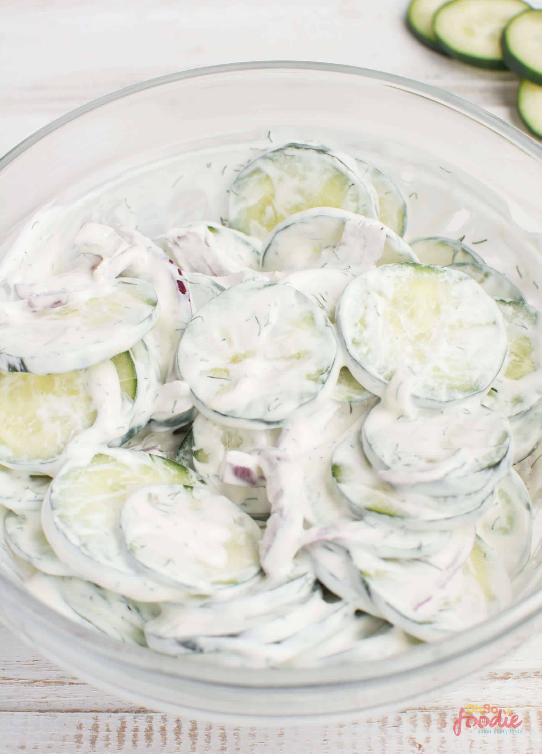 Keto Cucumber Salad With Sour Cream (Just 6 Ingredients!) - Oh So Foodie