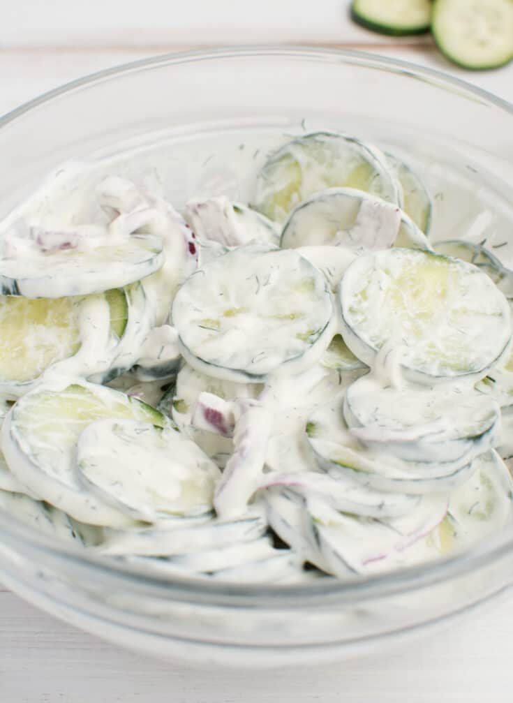 Keto Cucumber Salad With Sour Cream (Just 6 Ingredients!) - Oh So Foodie