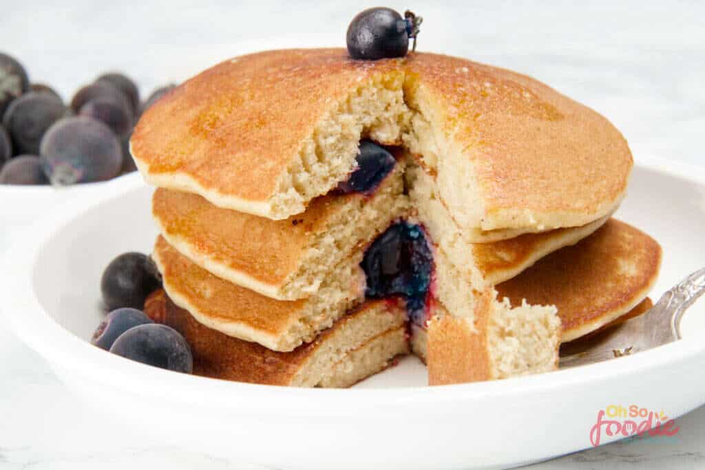 Keto Blueberry Pancakes Oh So Foodie