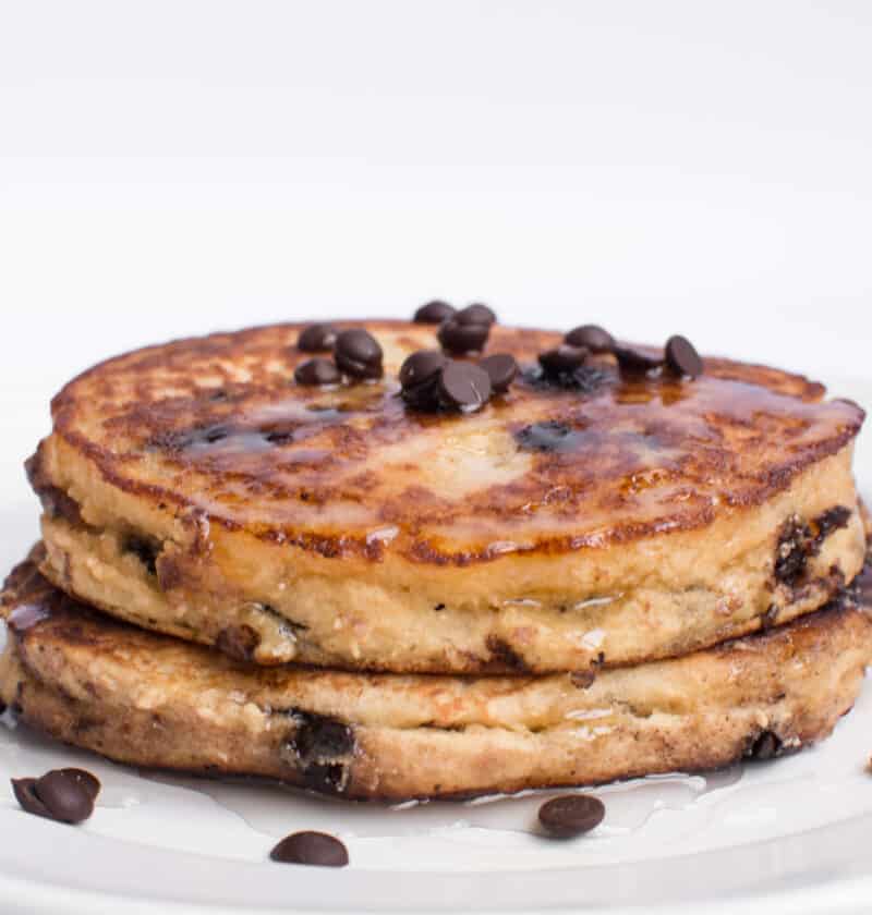 Fluffy Keto Chocolate Chip Pancakes Oh So Foodie
