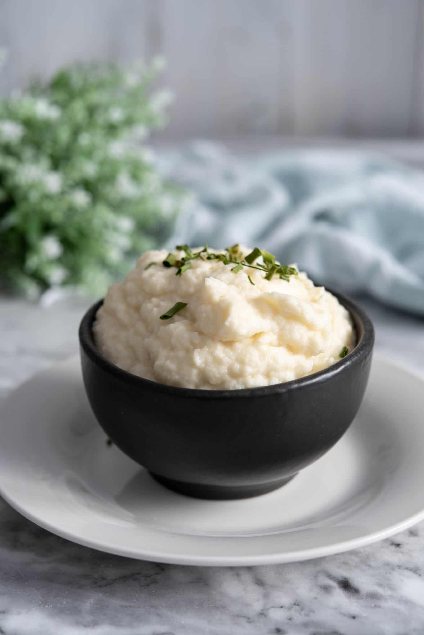 Cauliflower Mashed Potatoes With Cream Cheese Oh So Foodie