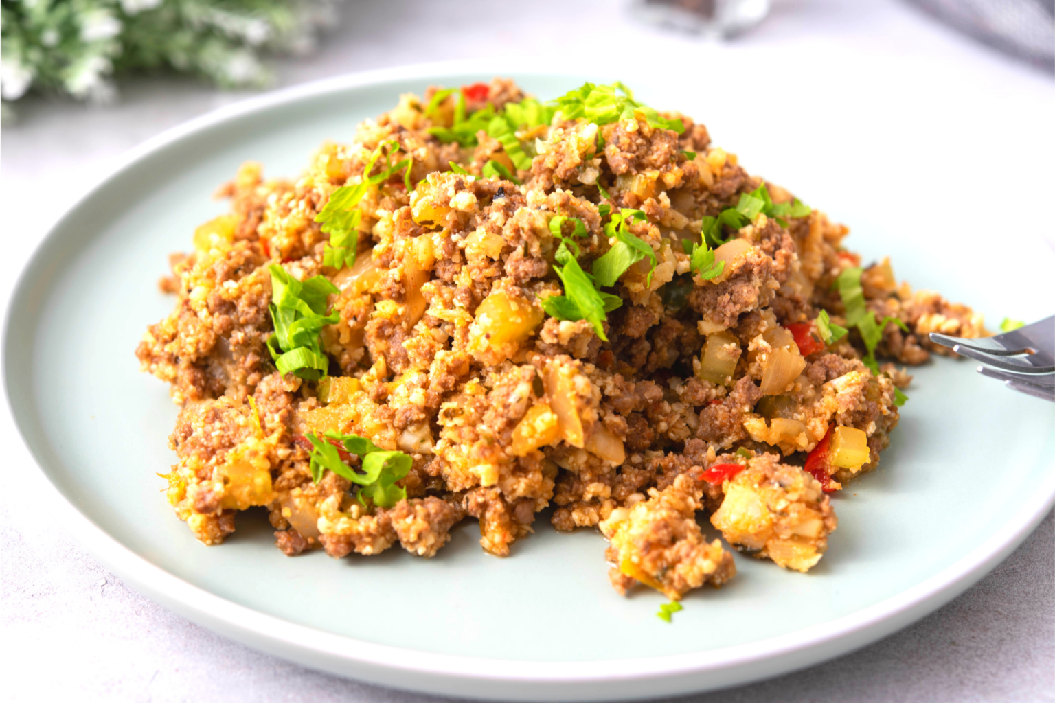 Keto Dirty Cauliflower Rice Oh So Foodie