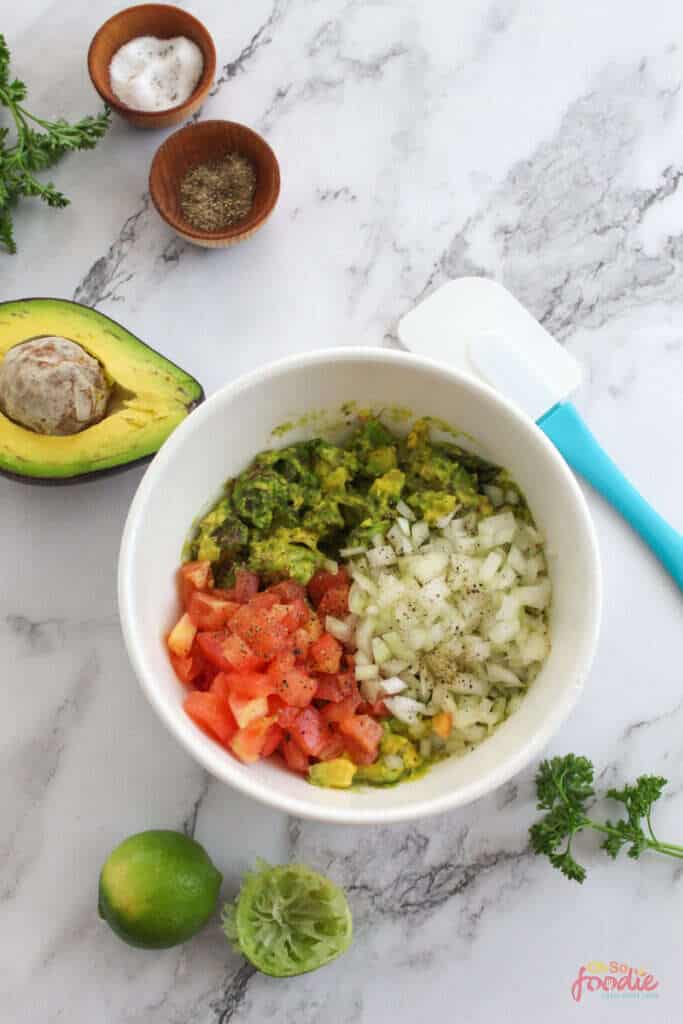 chopped ingredients for guac