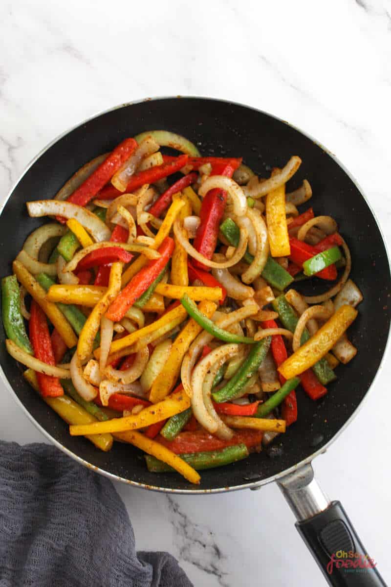 Chipotle Copycat Fajita Veggies - Oh So Foodie