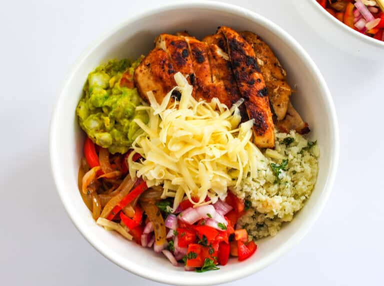 Keto Burrito Bowl With Chicken Oh So Foodie