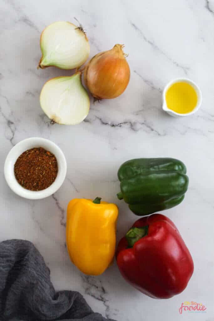 ingredients for fajita veggies