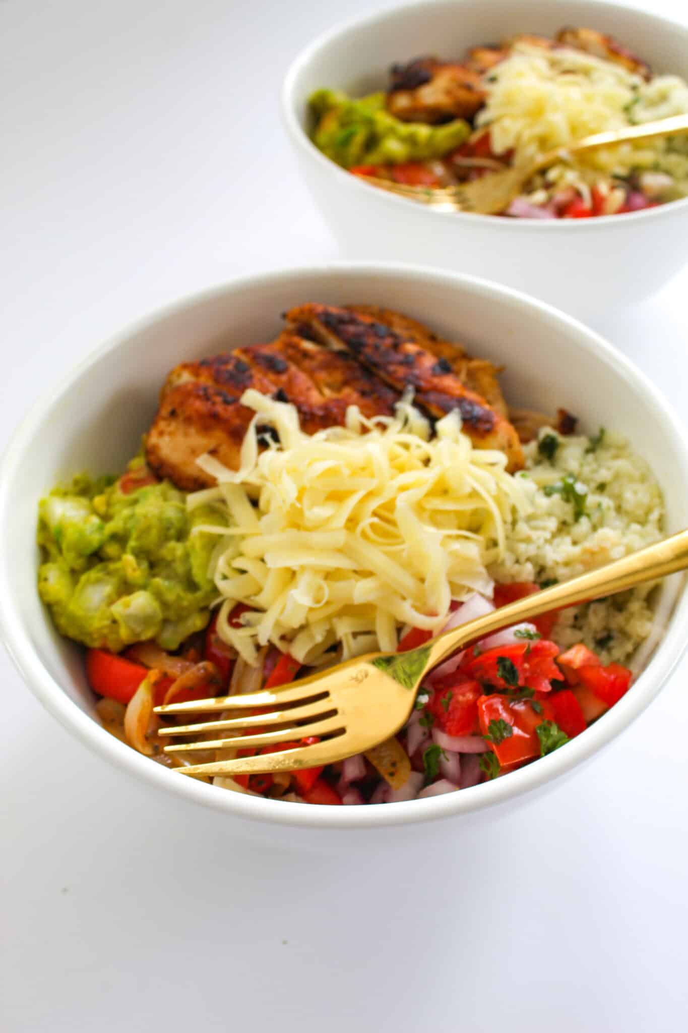 Keto Burrito Bowl With Chicken - Oh So Foodie