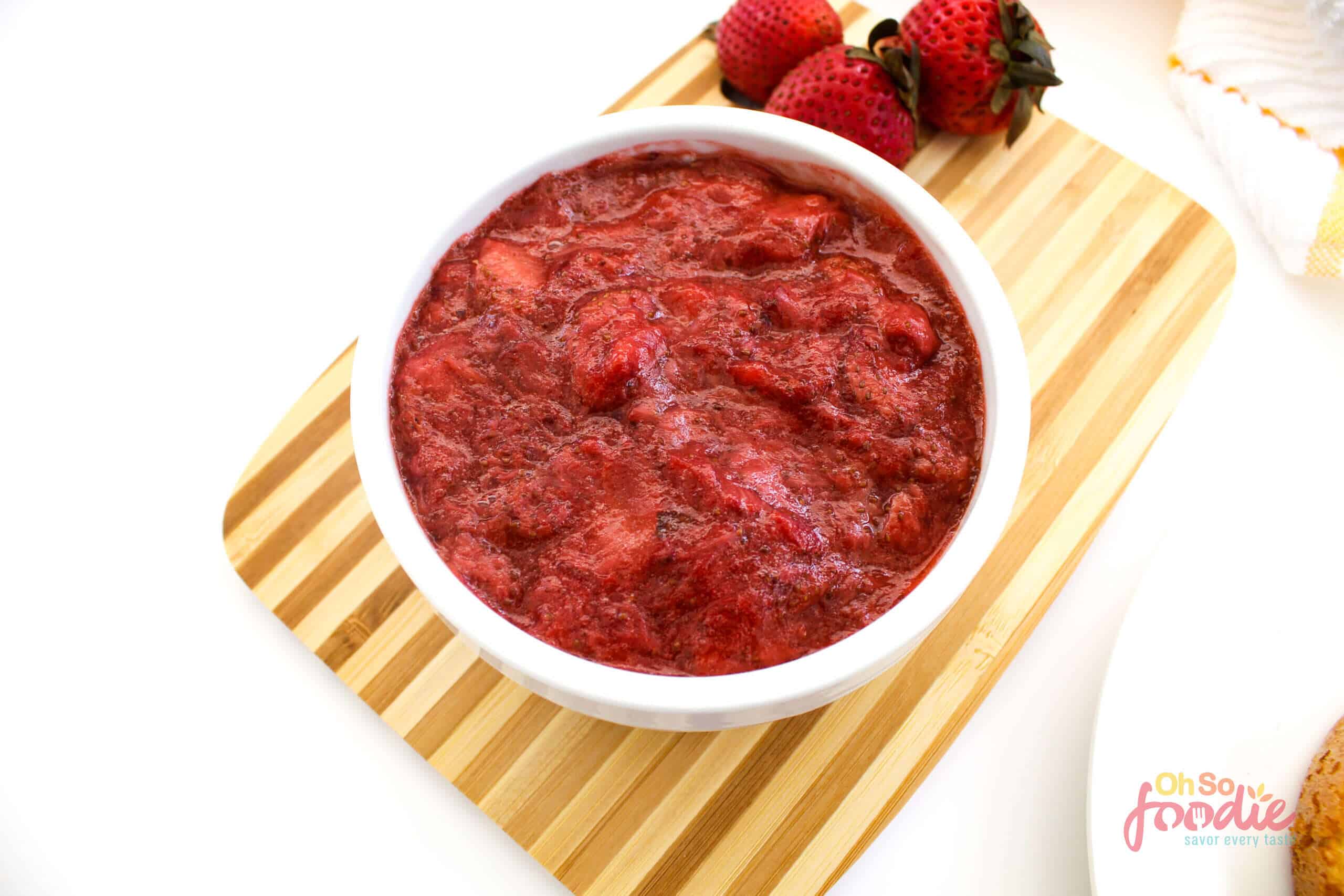 Keto Strawberry Jam Small Batch Recipe Oh So Foodie