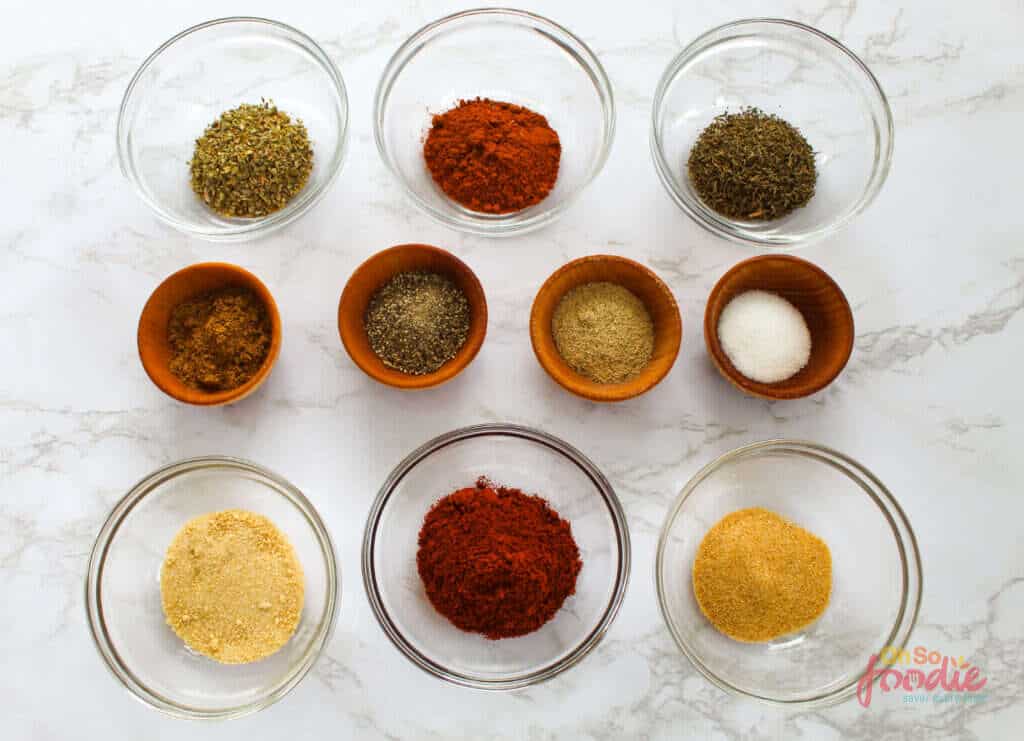 ingredients to make homemade cajun seasoning