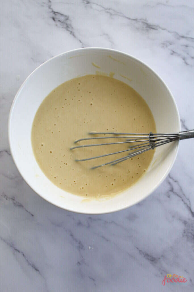 add wet ingredients to dry and make a batter