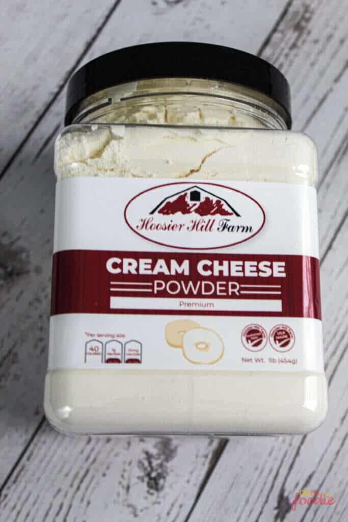 jar of cream cheese powder