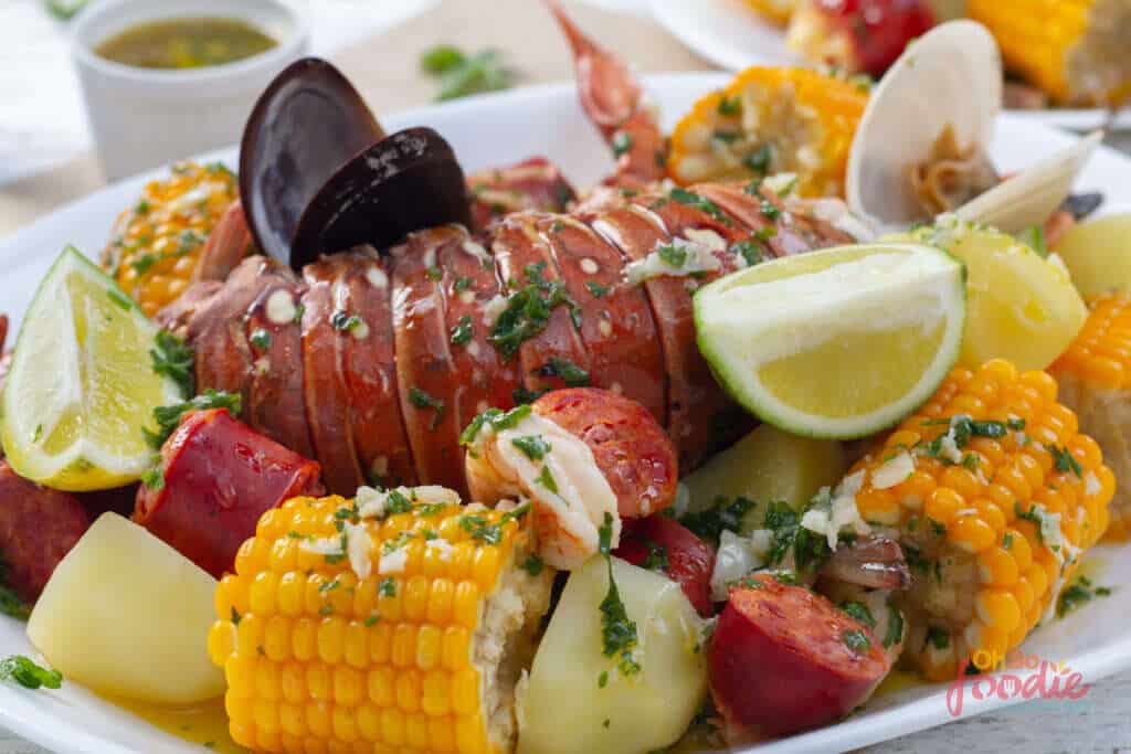 seafood boil made with lobster tails