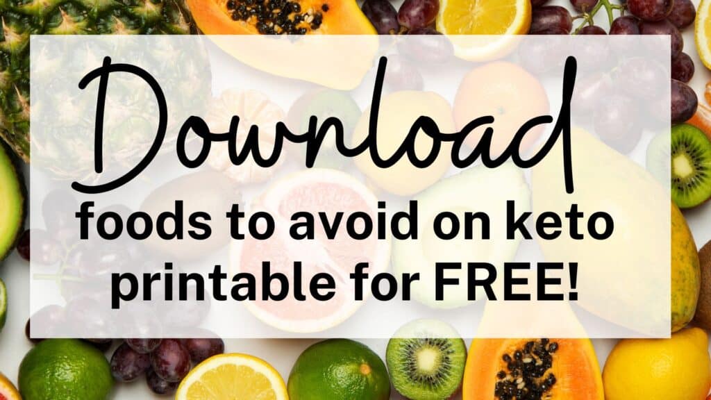 foods to avoid on keto printable