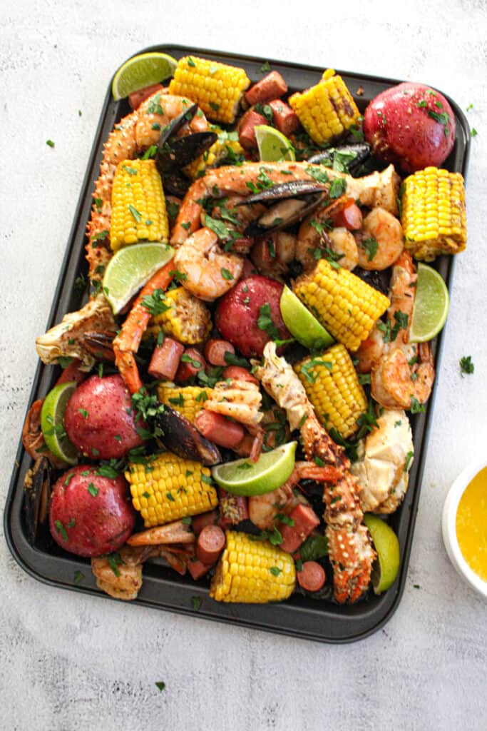 cajun seafood boil in a bag served