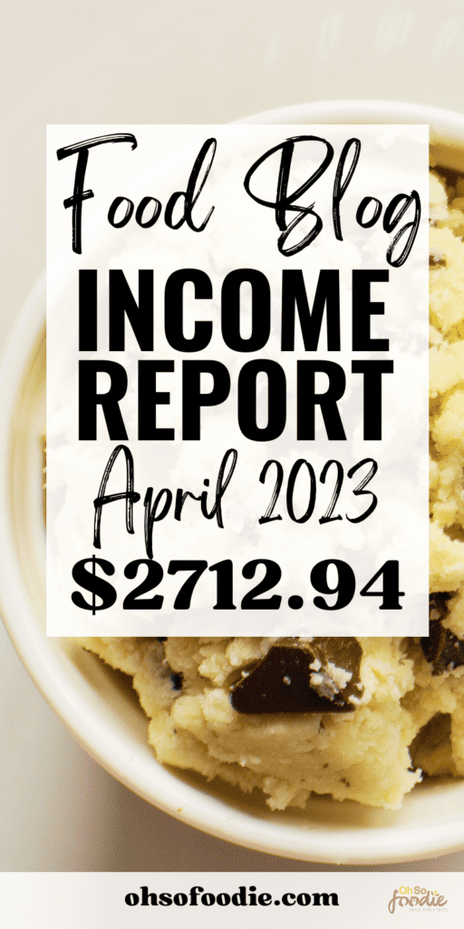 food blog income report April 2023 banner