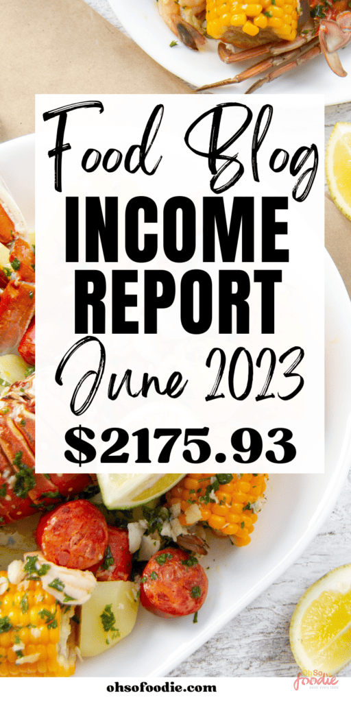 Food Blog Income Report June 2023