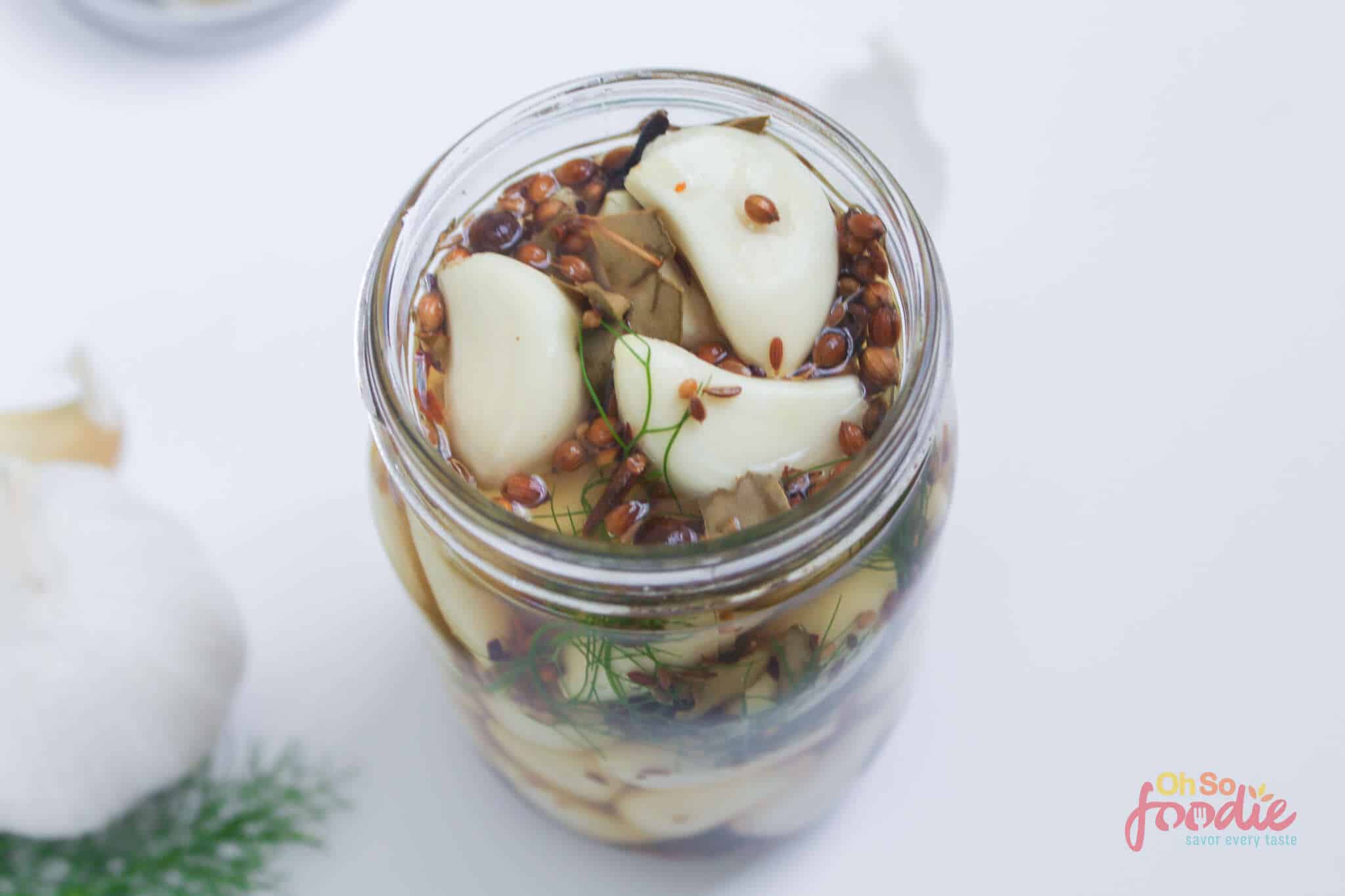 jar of pickled garlic cloves