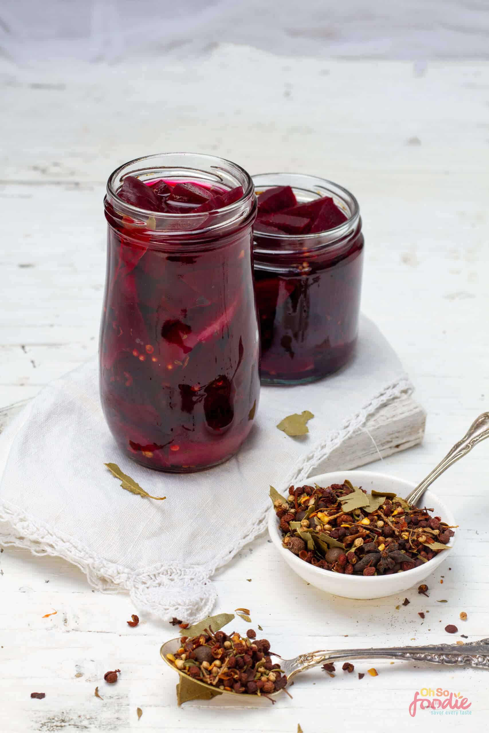 Pickled beets with pickling spice