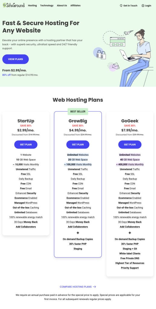 pick a web hosting plan