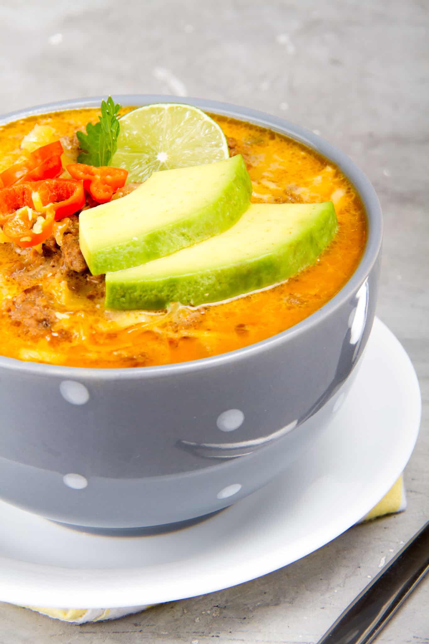 Creamy Taco Soup Without Beans - Oh So Foodie