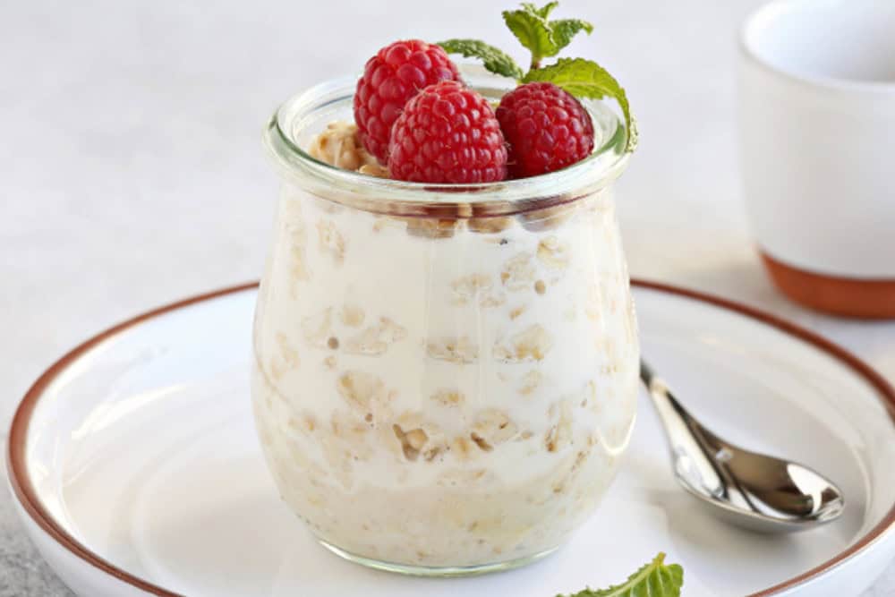 overnight oats with milk and yogurt