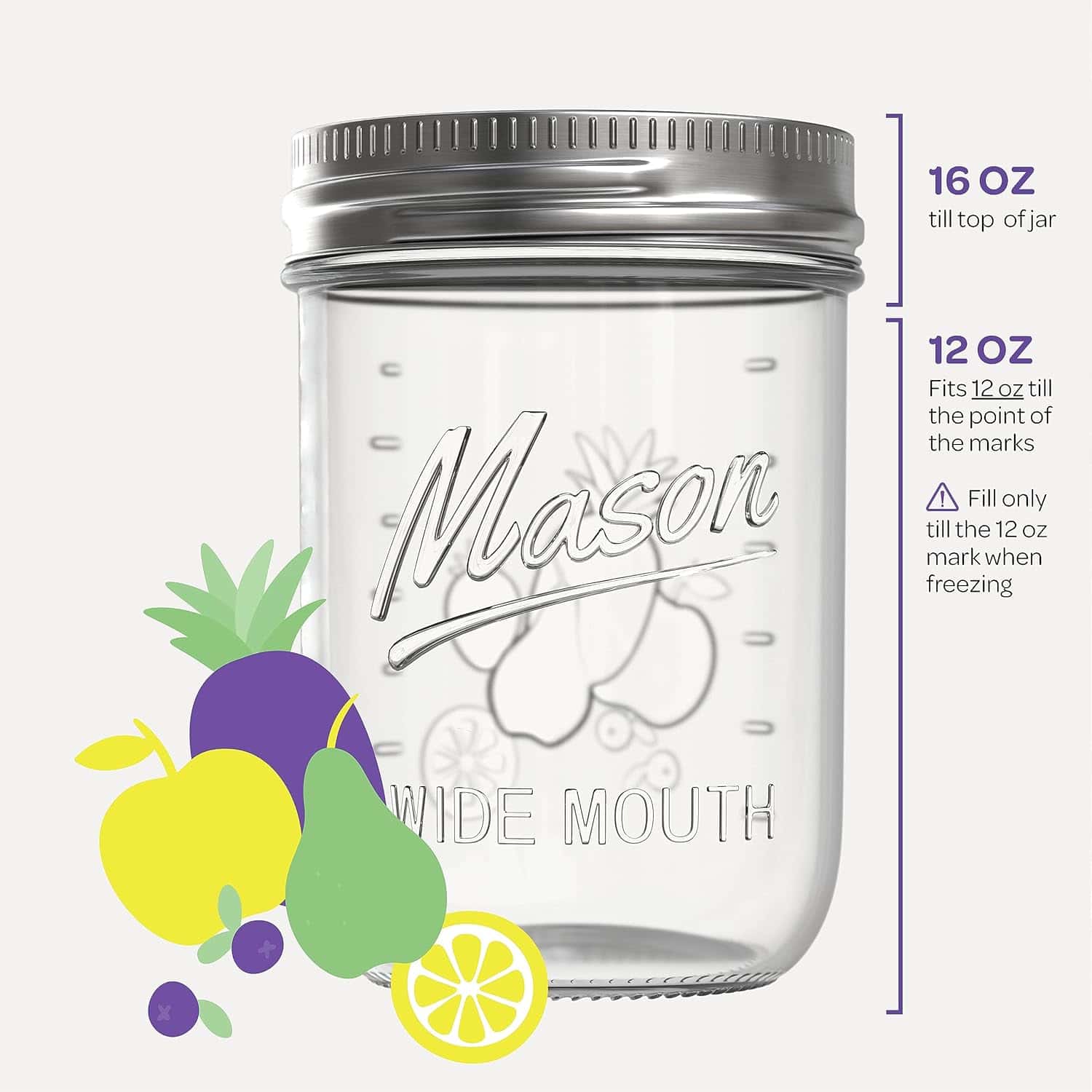 16 oz Wide Mouth Mason Jars
